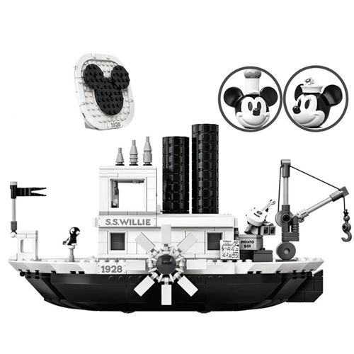 Mickeyed Steamboat Willie Creators Building Block Bricks Toy Children Model Kids Christmas Birthday Gift