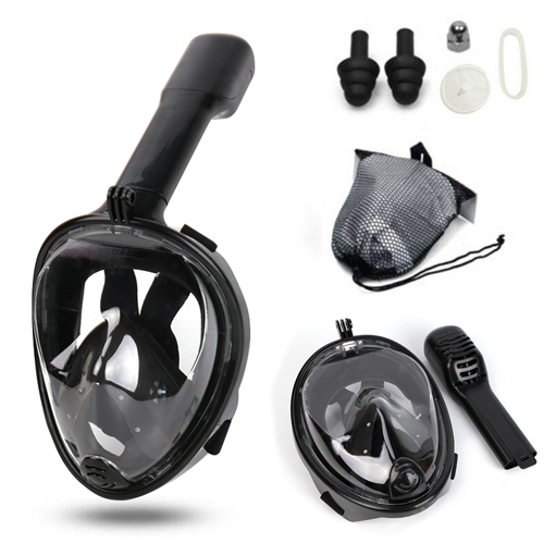 Full Face Snorkel Mask Diving Mask Swimming Scuba Set Compatible Gopro Shallow Water Snorkel Anti-Fog Anti-Leak Easy Breathing Adult Youth Kids Size