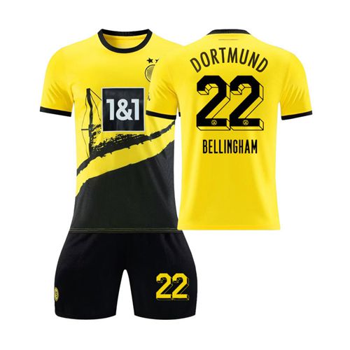 (Kids 16) 23-24 Dortmund Home Football Jersey BELLINGHAM No. 22 Training T-shirt Suit For Kids Adults Boys