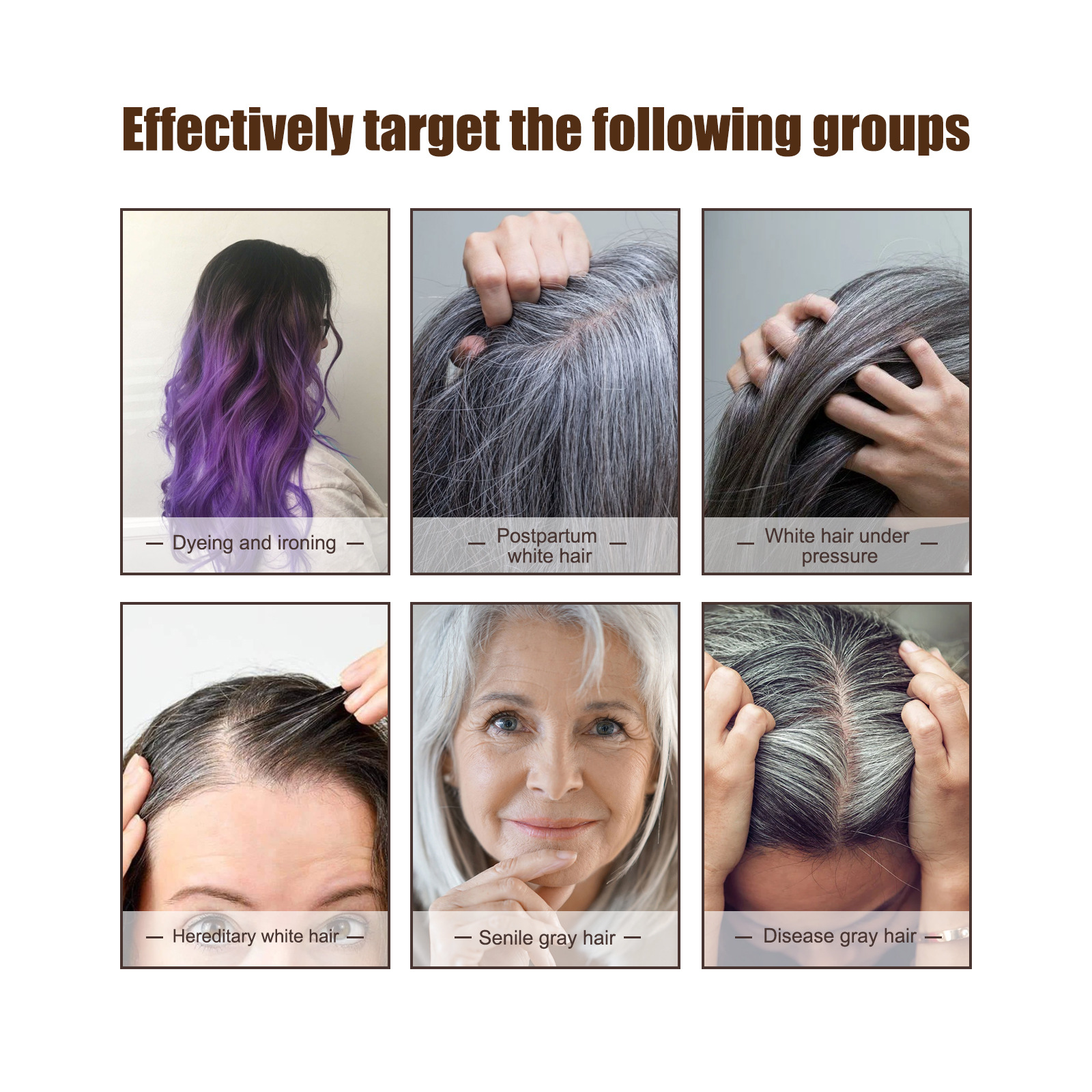Anti White Hair Essence Nourishing Essential Oil with Natural Extract Hair Scalp Massage Essence for Repairing Moisturising Thicker Healthier Hair