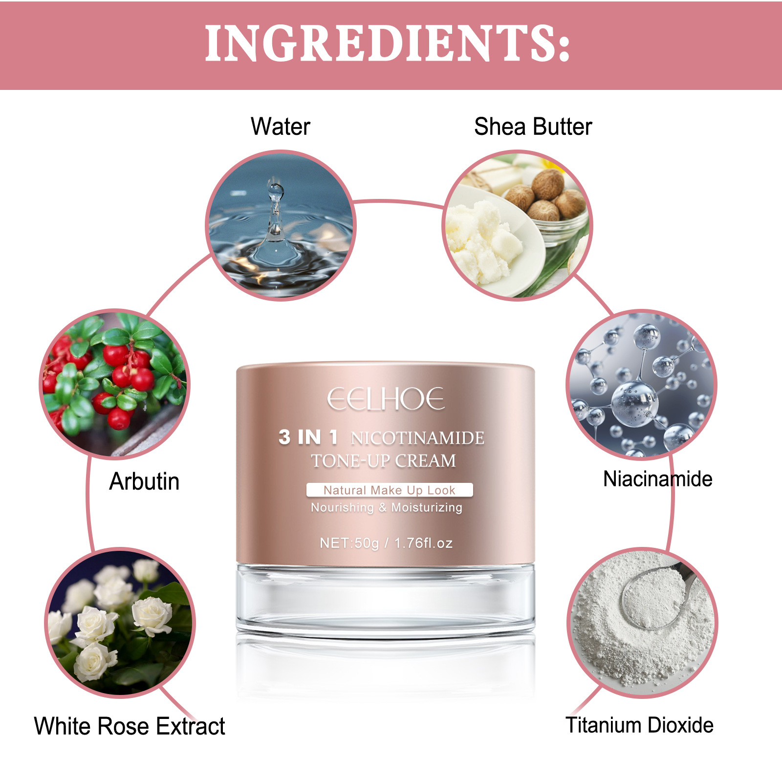 Face Cream Hydrating Concealer Translucent Soft Focus Skin Tinting Cream 3 in 1 Nicotinamide Brightening Tone-Up Plain Makeup Delicate Nature