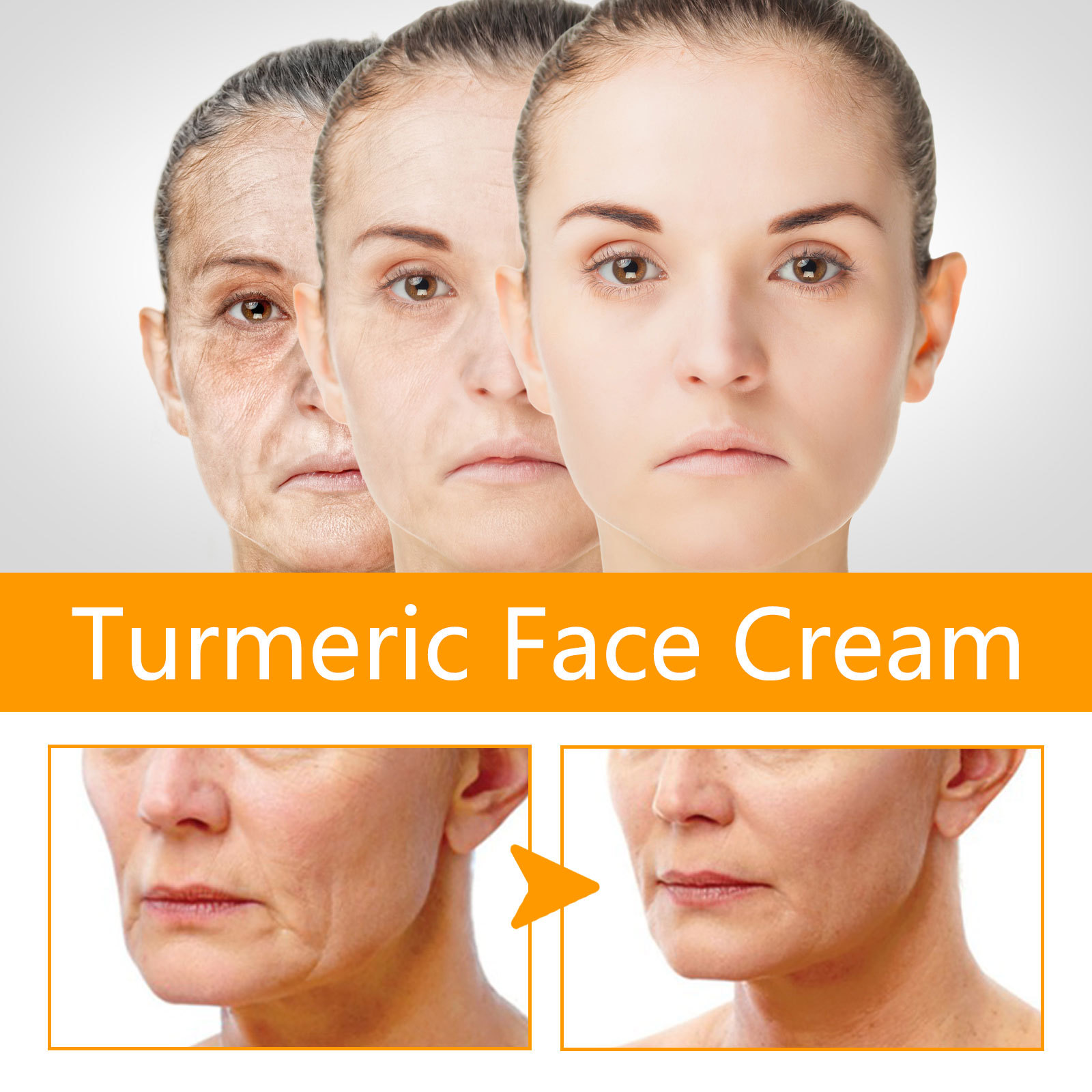 Turmeric Face Cream Natural Skin Firming Cream Facial Turmeric Acne Treatment Anti Wrinkle Anti Aging Organic Dark Spot Removing Facial Skin Whitening