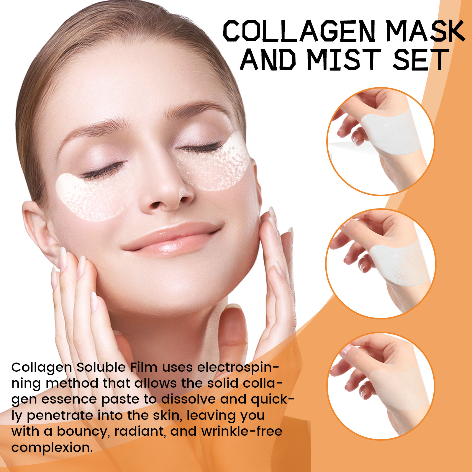 Collagen Film Mist Kit Skin Nourishing Moisturizing Skin Stone Whitening Brightening Vitamin C Moisturizing Spray