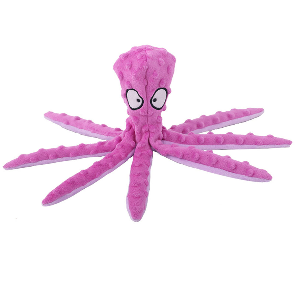 (Blue) Squeaky Dog Interactive Play Toy,No Stuffing Octopus Dog Chew Toy with Crinkle Paper for Medium and Large Dog Playing