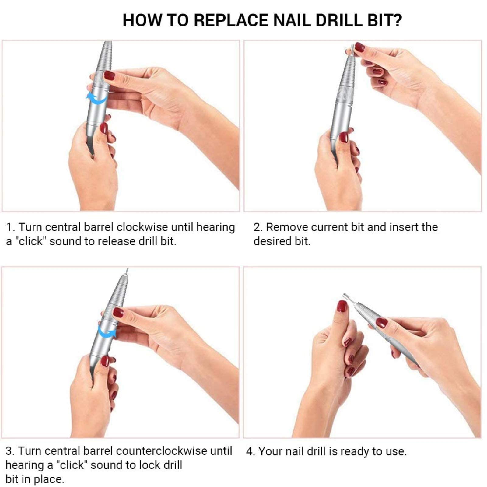 Nail Drill Electric Nail Files Portable Rechargeable File Kit Professional Electric Manicure and Pedicure Set
