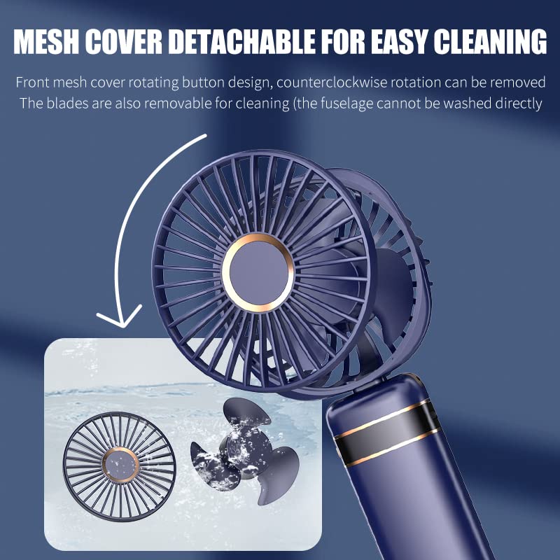 Mini Fan Handheld with 5 Speeds Rechargeable Personal Electric Fan for Home Office Bedroom Outdoor Travel