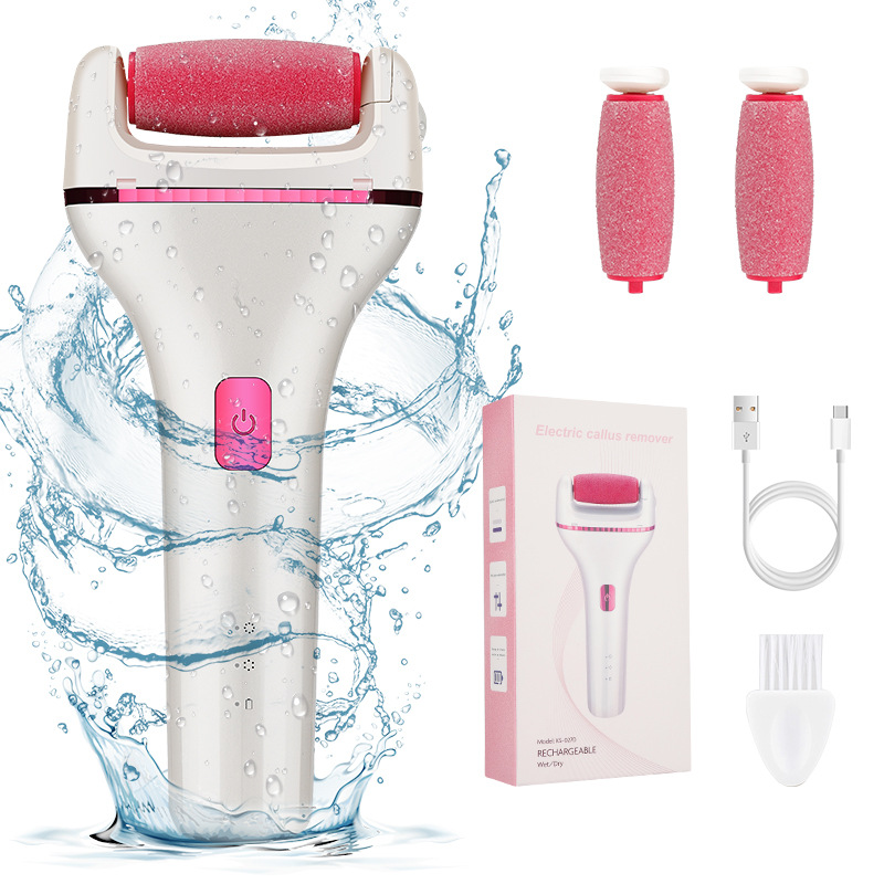 (Pink) Electronic Callus Remover Electric Foot Callus Remover Wireless Portable Vacuum Adsorption Foot Grinder Rechargeable Sharpener Pedicure Tool 2 Speeds