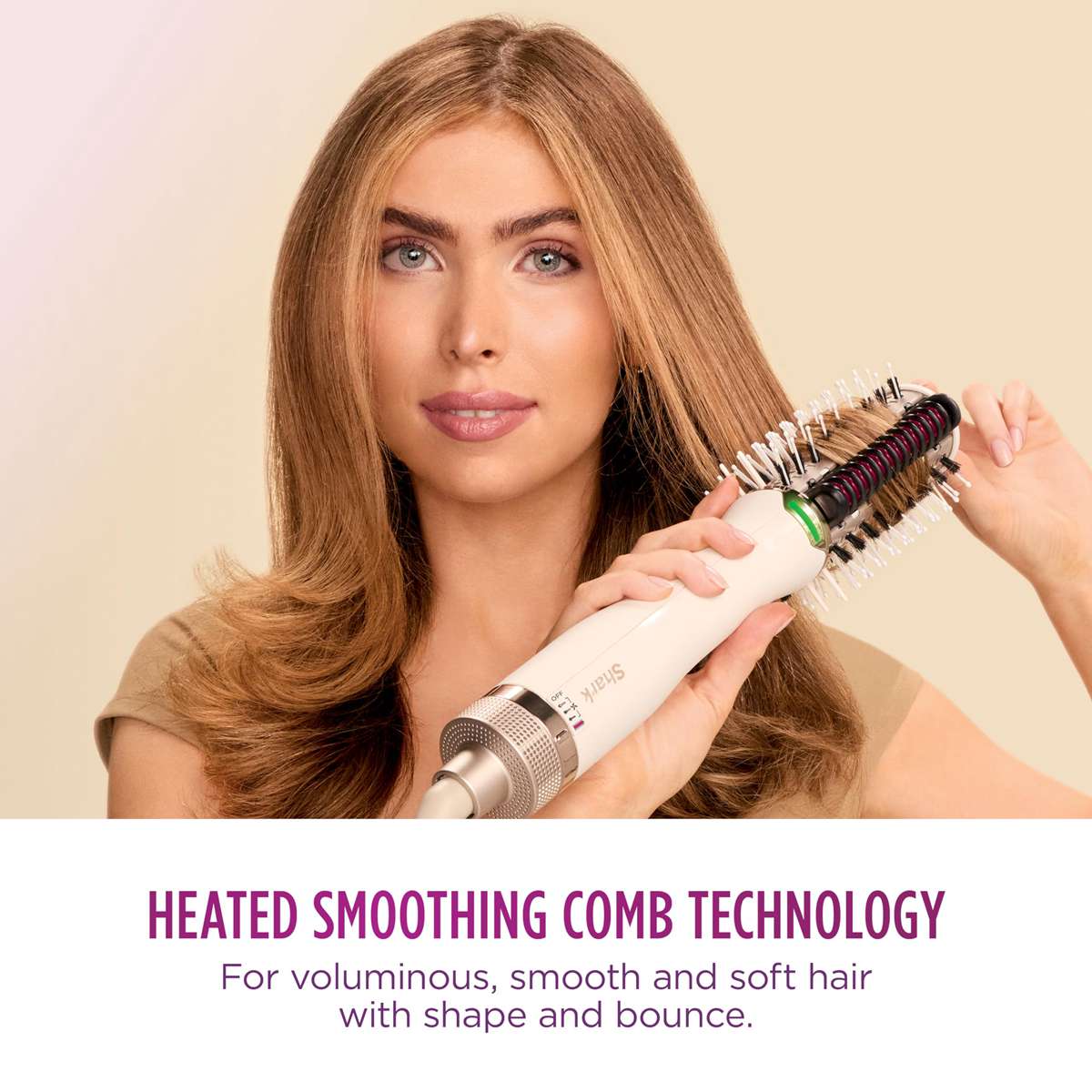 Shark Hair Straightener Hair Smooth Style Heated Comb + Blow Dryer Brush Wet & Dry Modes, Smoothing Hot Air Brush with 3 Temperatures