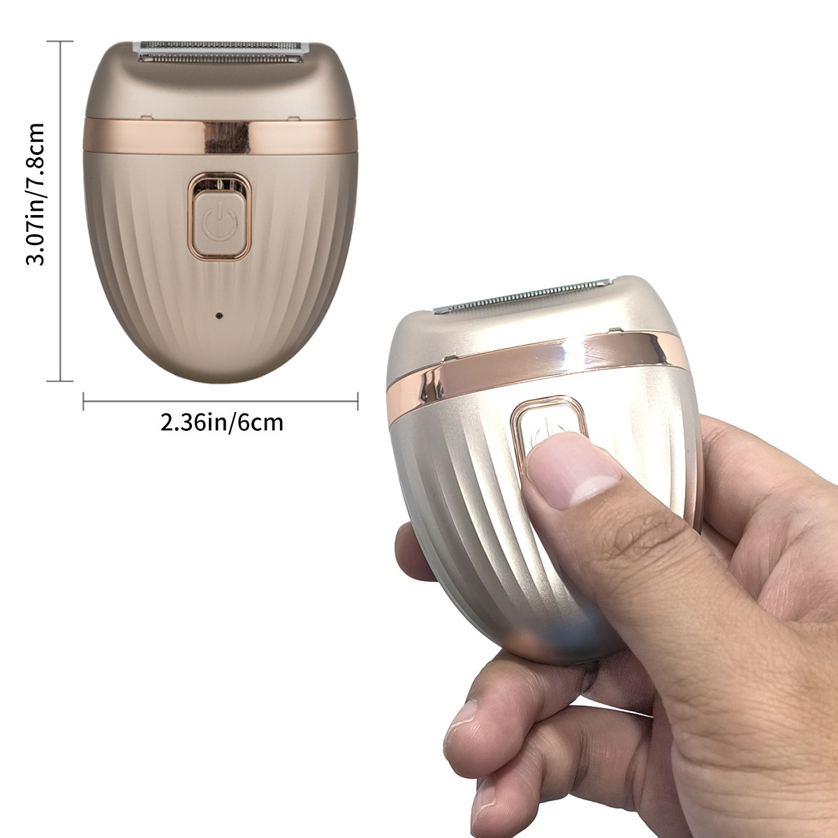 (Gold) Portable USB Rechargeable Hair Remover for Women Bikini Line Shaver