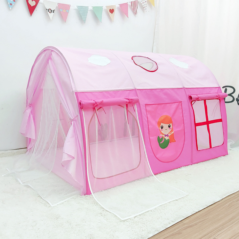 Childrens Bed Tent and Play Tunnel Playhouse for Boys and Girls