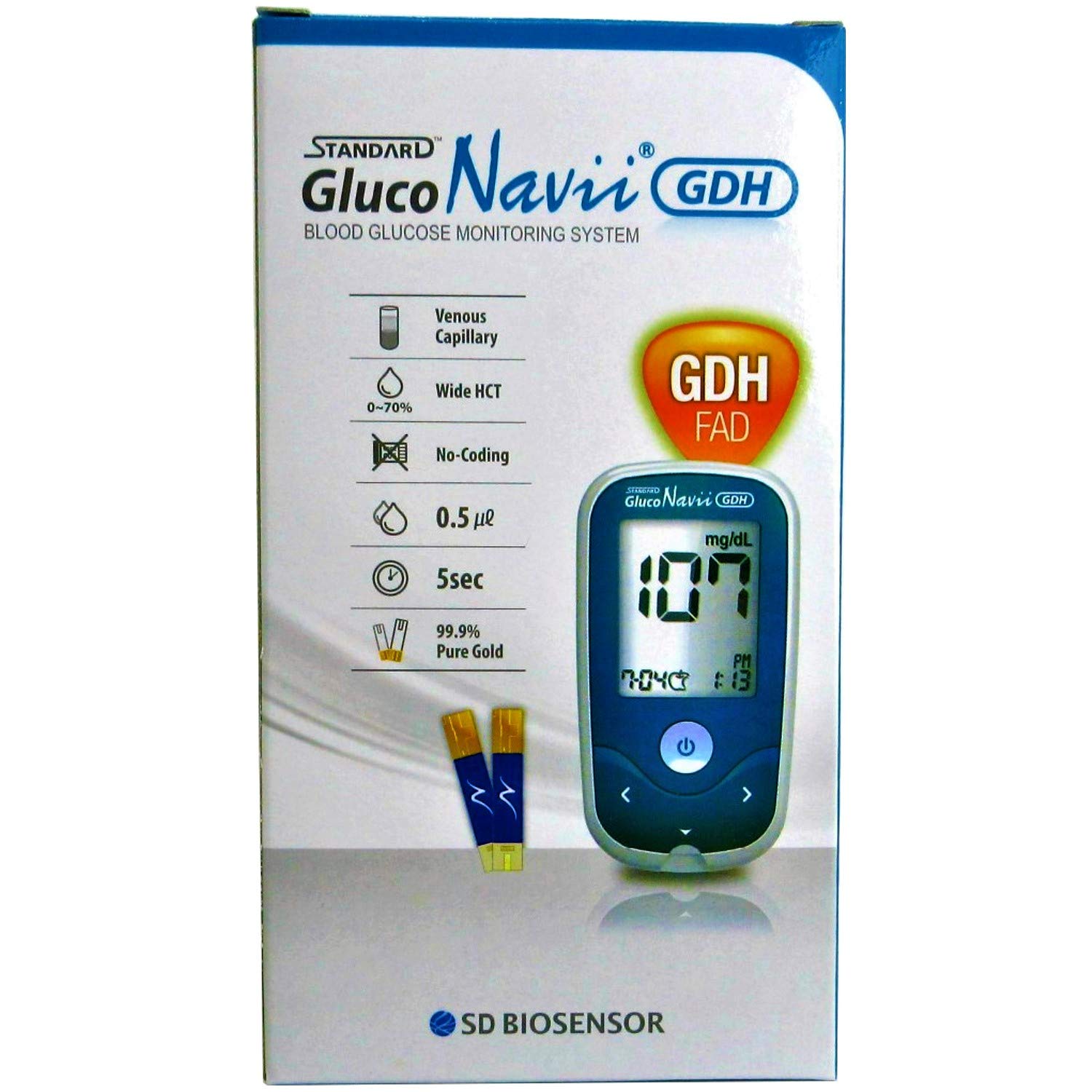 GlucoNavii Blood Glucose Meter Diabetes Monitoring Tester Blood Sugar Testing Kit with Strips Lancets Lancing Device Case and More