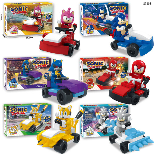 6 Pcs Sonic The Hedgehog Mini Action Figure Assembling Building Block Model Toys Kids Fa