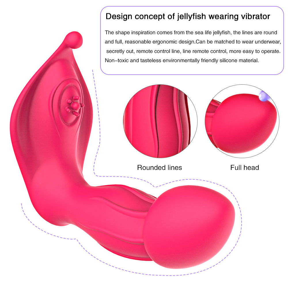 (Rose Red) Wearable Dildo Vibrator Anal Clit Stimulate G Spot Female Masturbator Remote Control Panties Vibrating Wireless Wearable Sex Toys Women Adult Products