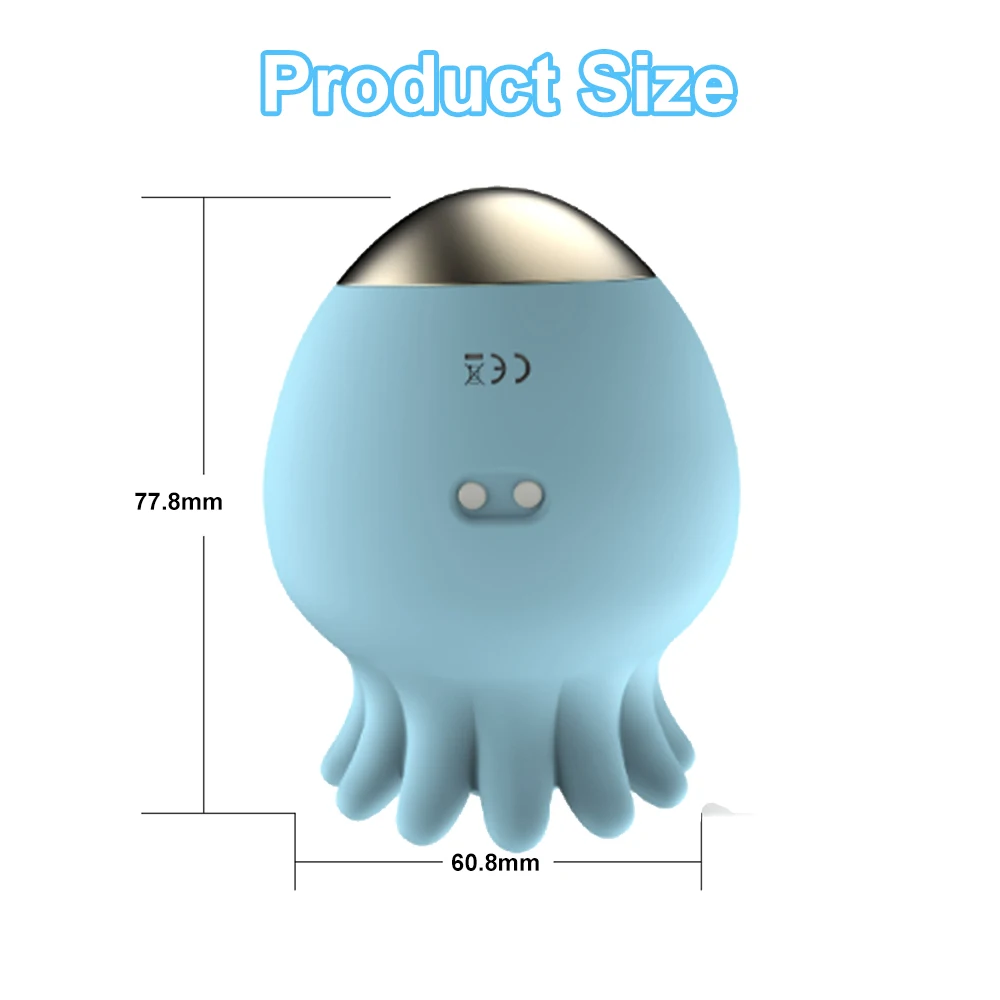 (Blue) Sucking Vibrator Vagina Intimate Goods Nipple Sucker Oral Licking Masturbator Clitoris Stimulation Octopus Powerful Female Sex Toys for Women Adult Toys