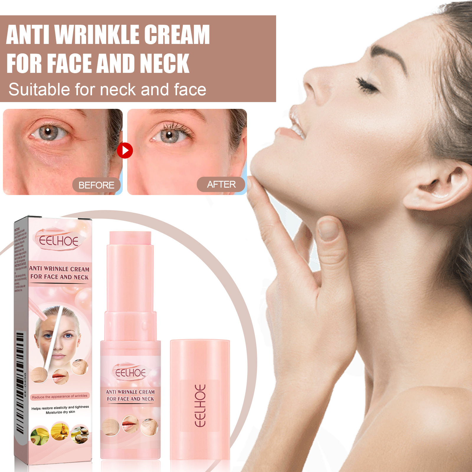 (1pc) Wrinkle Bounce Multi Balm Stick Fade Fine Lines Nourish Brighten Moisturize Face Cream Lifting Firming Tightening Collagen Stick Korean Cosmetics Skin Care
