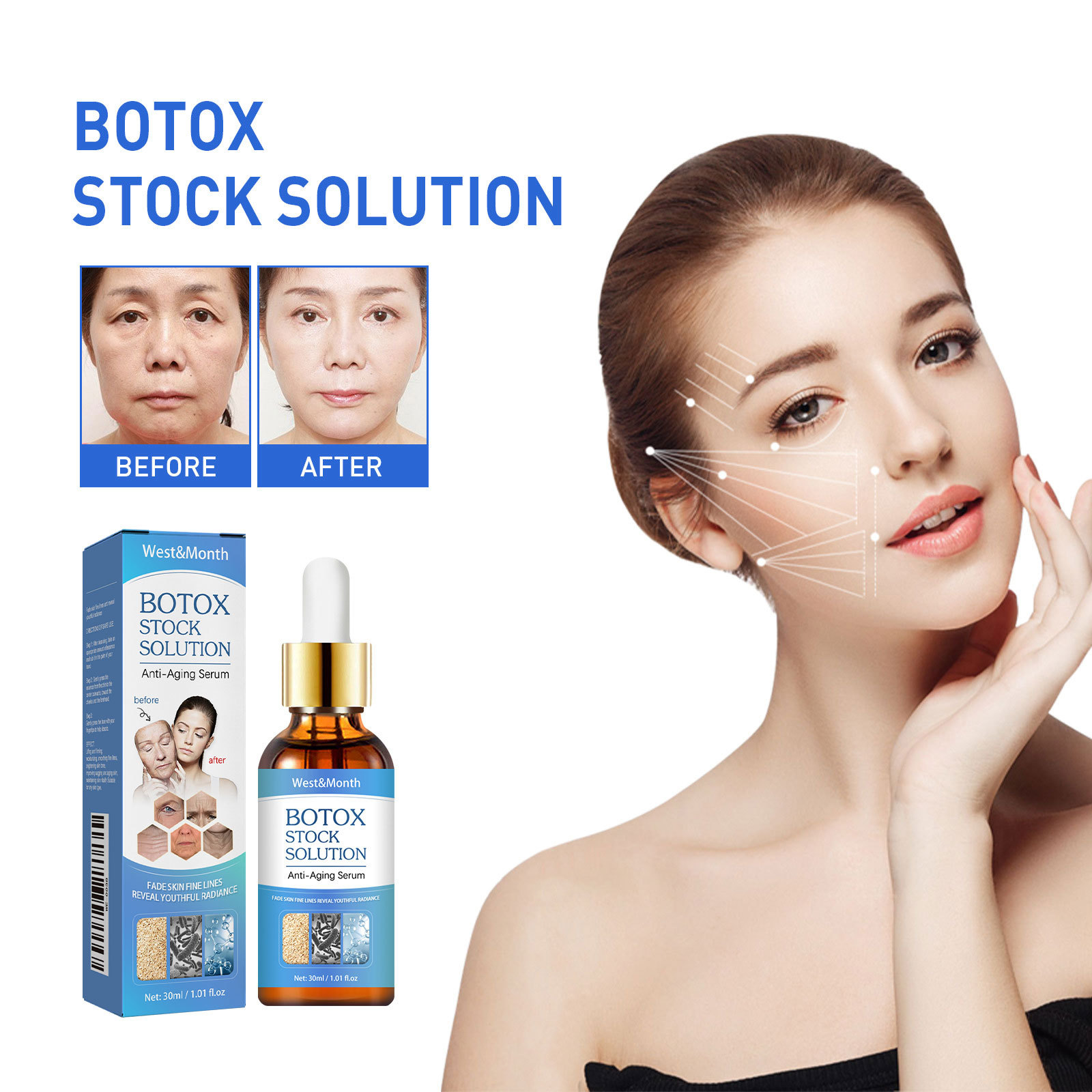 (1 PC) Collagen Facial Serum Skin Care Hyaluronig Face Lift Essence Anti Aging Essence Hydrating  Nourishing Face Moisturising for Dry Skin 30ml