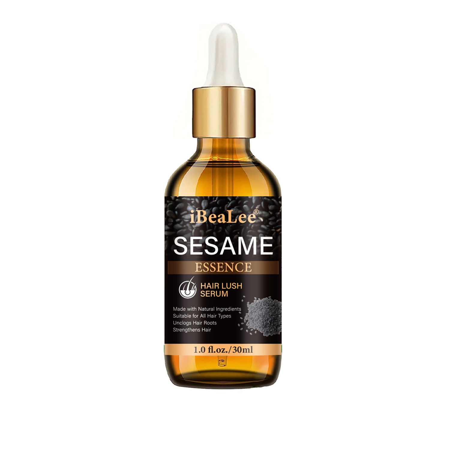 Black Sesame Hair Growth Essence Strengthening and Moisturizing Hair Root Repair Improves Anti Hair Loss and Hair Retention Dense Hair Essential Oil 30ml