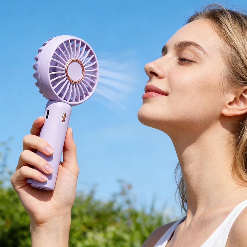 Mini USB Rechargeable Handheld Fan, Portable Desktop Pocket Fan for Bedside, Travel Outdoor
