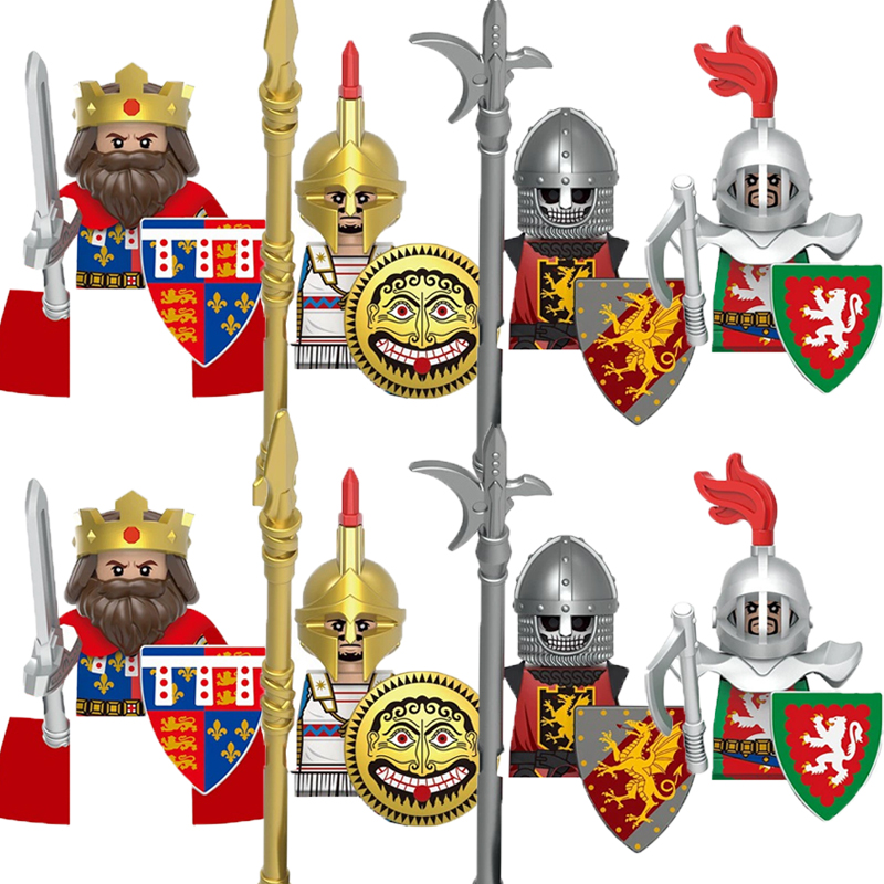 (Style D) Medieval Soldier Movie Figures Building Block Greek Roman Knight Infantry Weapon Armor Accessories Shield Bow Arrows Toy Gift