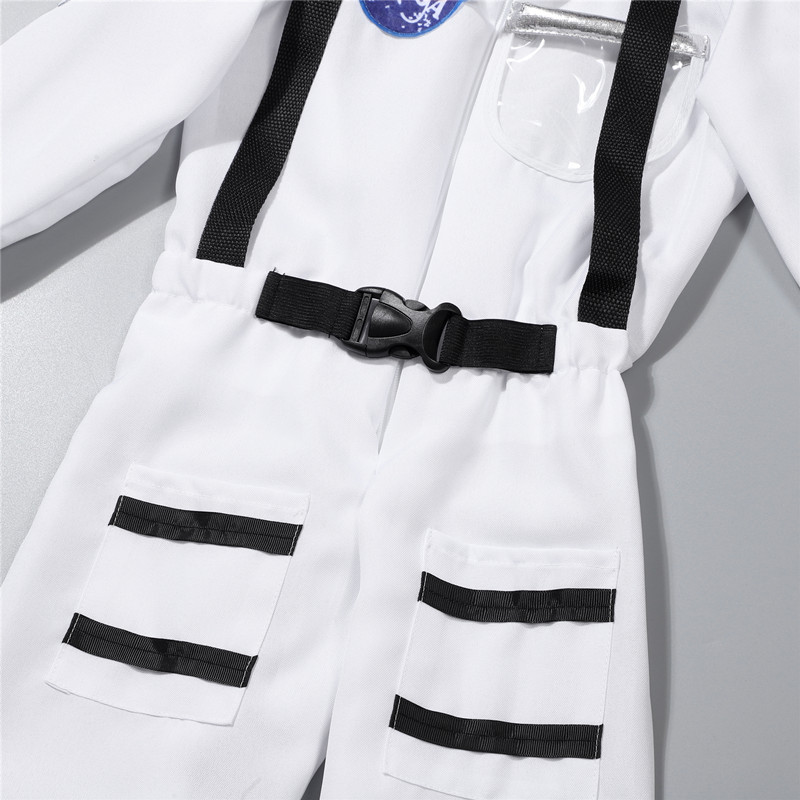 (130CM) Kids Astronaut Costume Role Play Spaceman Suit Halloween Performance Outfit Boys and Girls Campus holiday Party Clothes