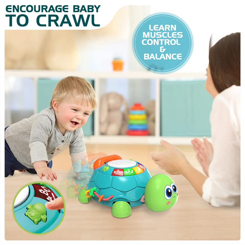 Baby Toys 6-18 Months Music Turtle Crawling Light Sound Music Toy Girl Boy Early Learning Educational Toys Infant Toddler Gifts