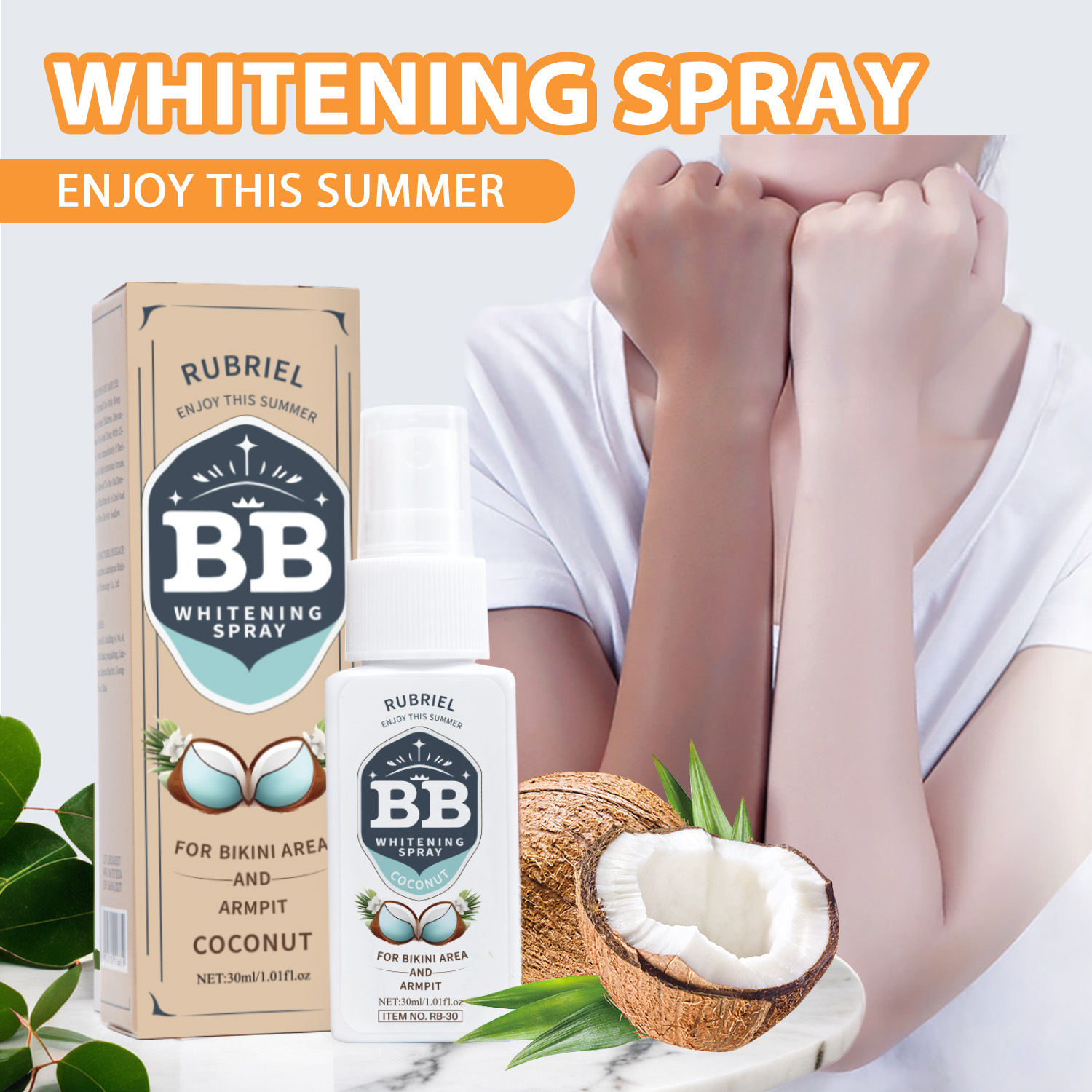 BB Spray Foundation Mist Coconut Scent Fine Texture Waterproof Sweatproof Isolation Primer Natural Finish Daily Quick Makeup 30ml