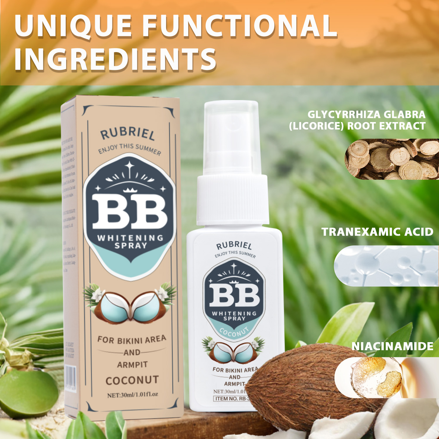 BB Spray Foundation Mist Coconut Scent Fine Texture Waterproof Sweatproof Isolation Primer Natural Finish Daily Quick Makeup 30ml