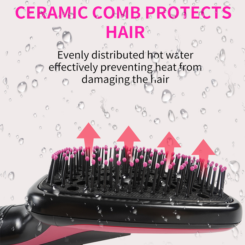 One Step Hair Dryer & Volumizer Professional Straightening Curling Paddle Brush 2 In 1 Air Cushion Brush For Women Hot Air Brush