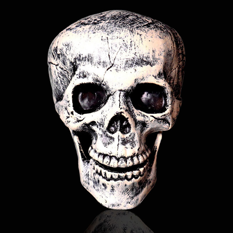 (Skull And Crow) Ground Insert Skull Ornament Ghost Hand Bone Realistic Skull Halloween Decor Prop Display