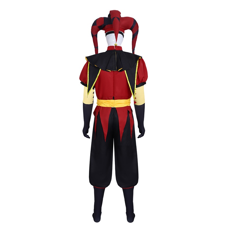 (XL) Pierrot Freak Circus Cosplay Costume Halloween Weird Circus Skin Role Play Outfit