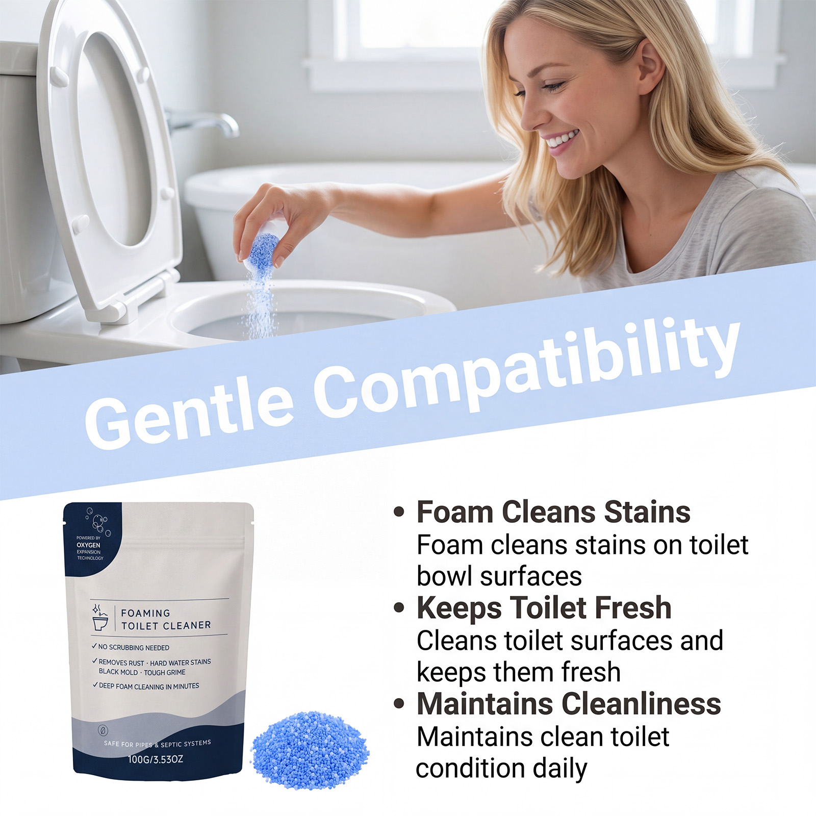 Foam Toilet Cleaner Stain Purify Clean Yellow Stain Reduce Odor Remove Scale Fragrance Restroom Closestool