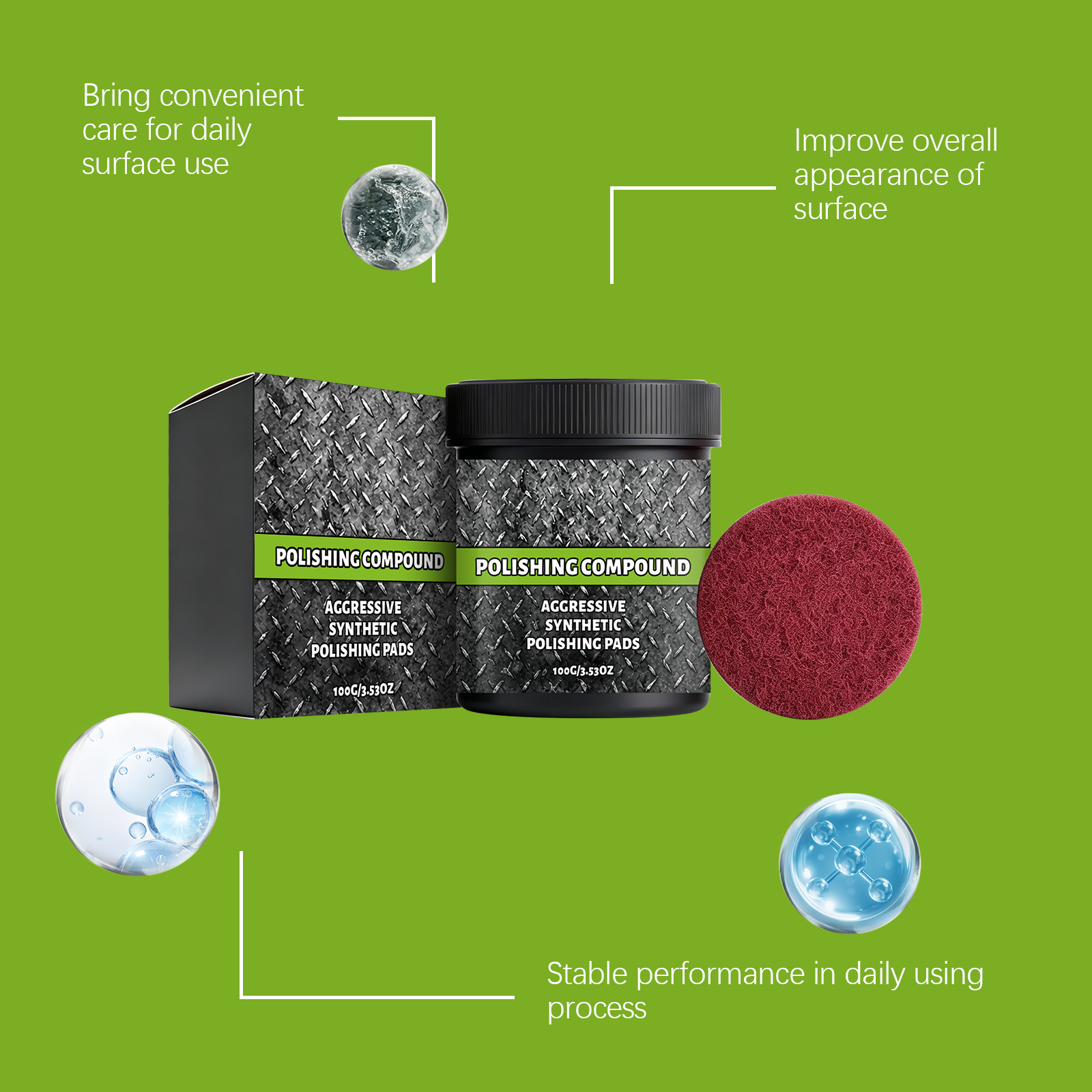 Polishing Paste Effective Bright Easy Use No Tools Mild Texture Long Last Shine Multi Material Fit