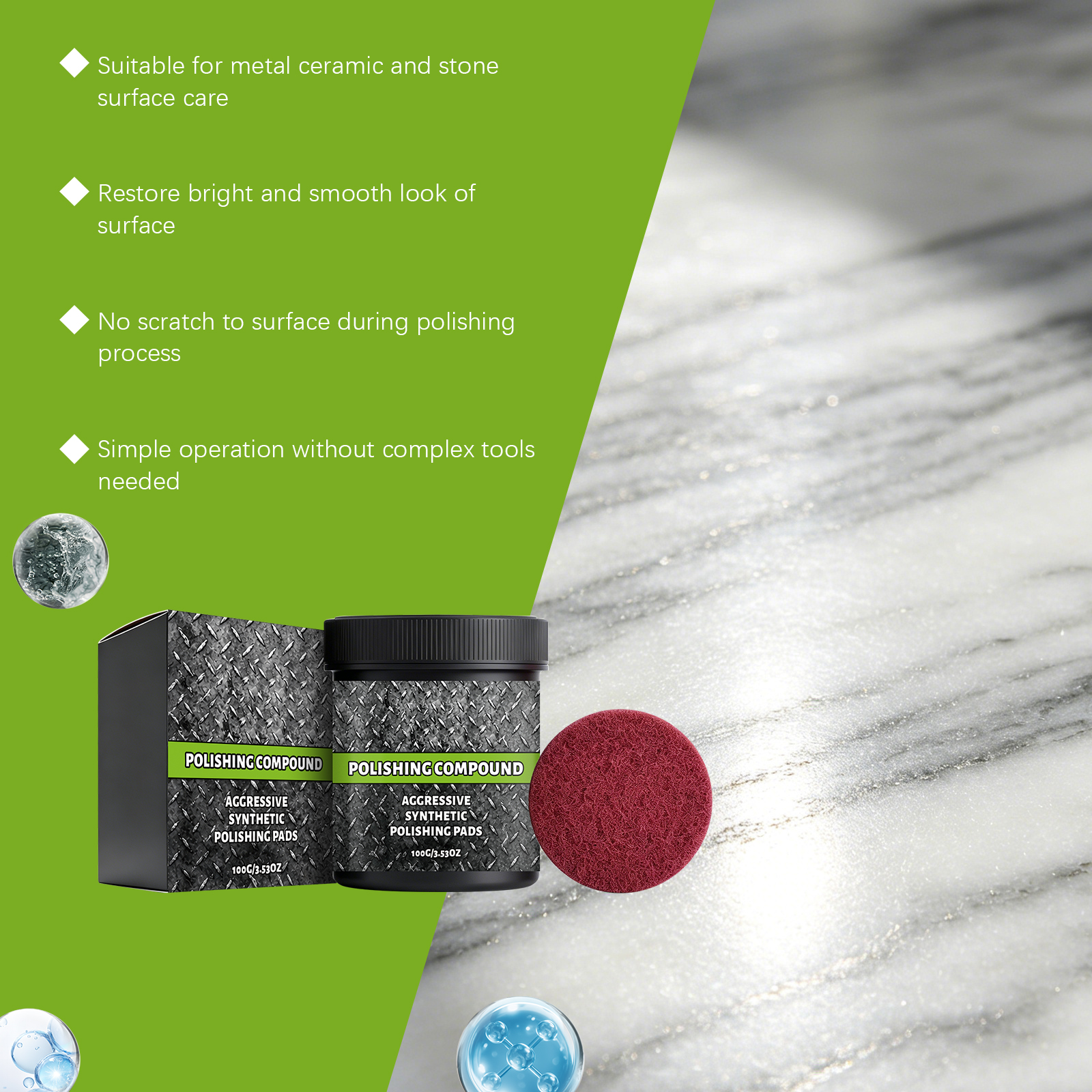 Polishing Paste Effective Bright Easy Use No Tools Mild Texture Long Last Shine Multi Material Fit