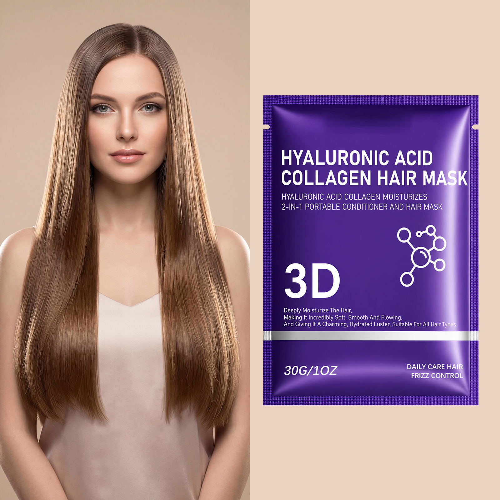 Hyaluronic Acid Moisturizing Hair Mask Nourish Dry Hair Hydrate Soften Repair Damaged Hair Strands Care Scalp And Tresses