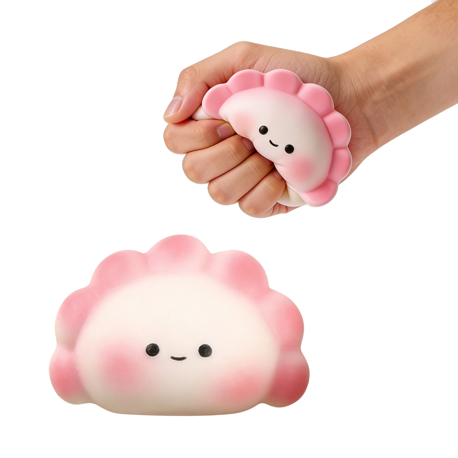 (Yellow) Cute Dumpling Squishy Toy Cartoon Shaped Soft Comfortable Hand Feel Daily Fun Stress Relief Pastime Plaything