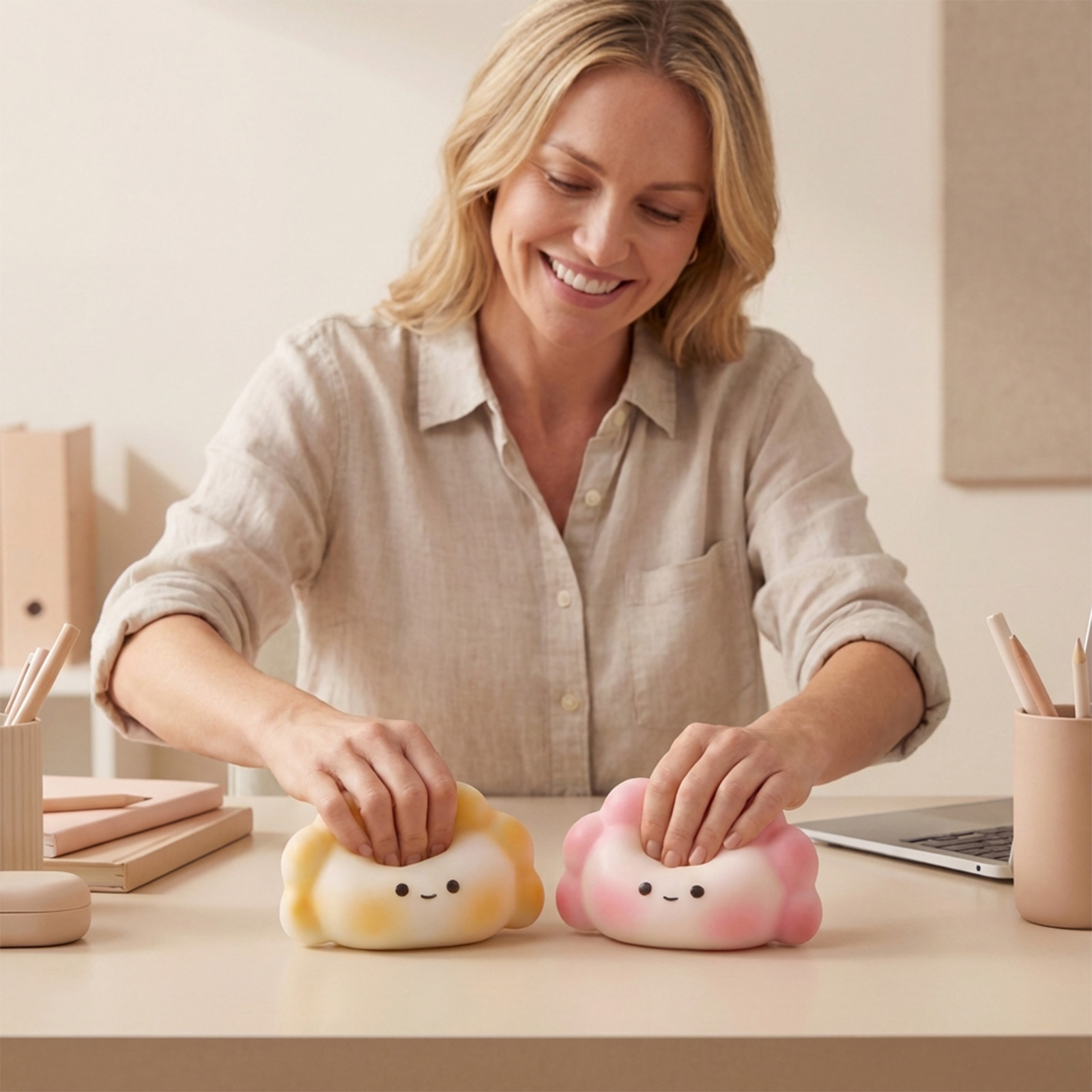 (Yellow) Cute Dumpling Squishy Toy Cartoon Shaped Soft Comfortable Hand Feel Daily Fun Stress Relief Pastime Plaything