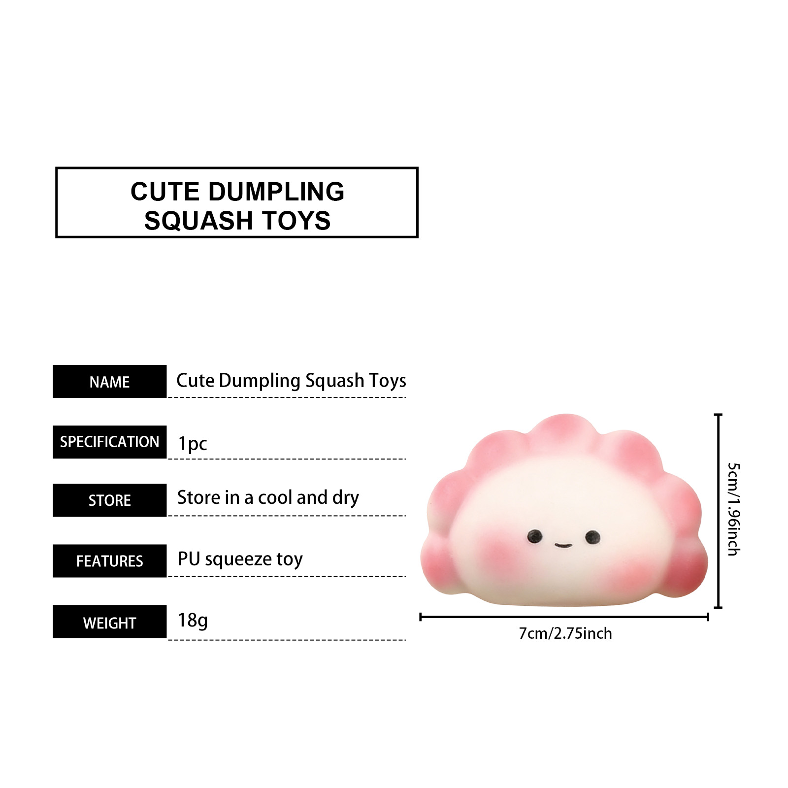 (Yellow) Cute Dumpling Squishy Toy Cartoon Shaped Soft Comfortable Hand Feel Daily Fun Stress Relief Pastime Plaything