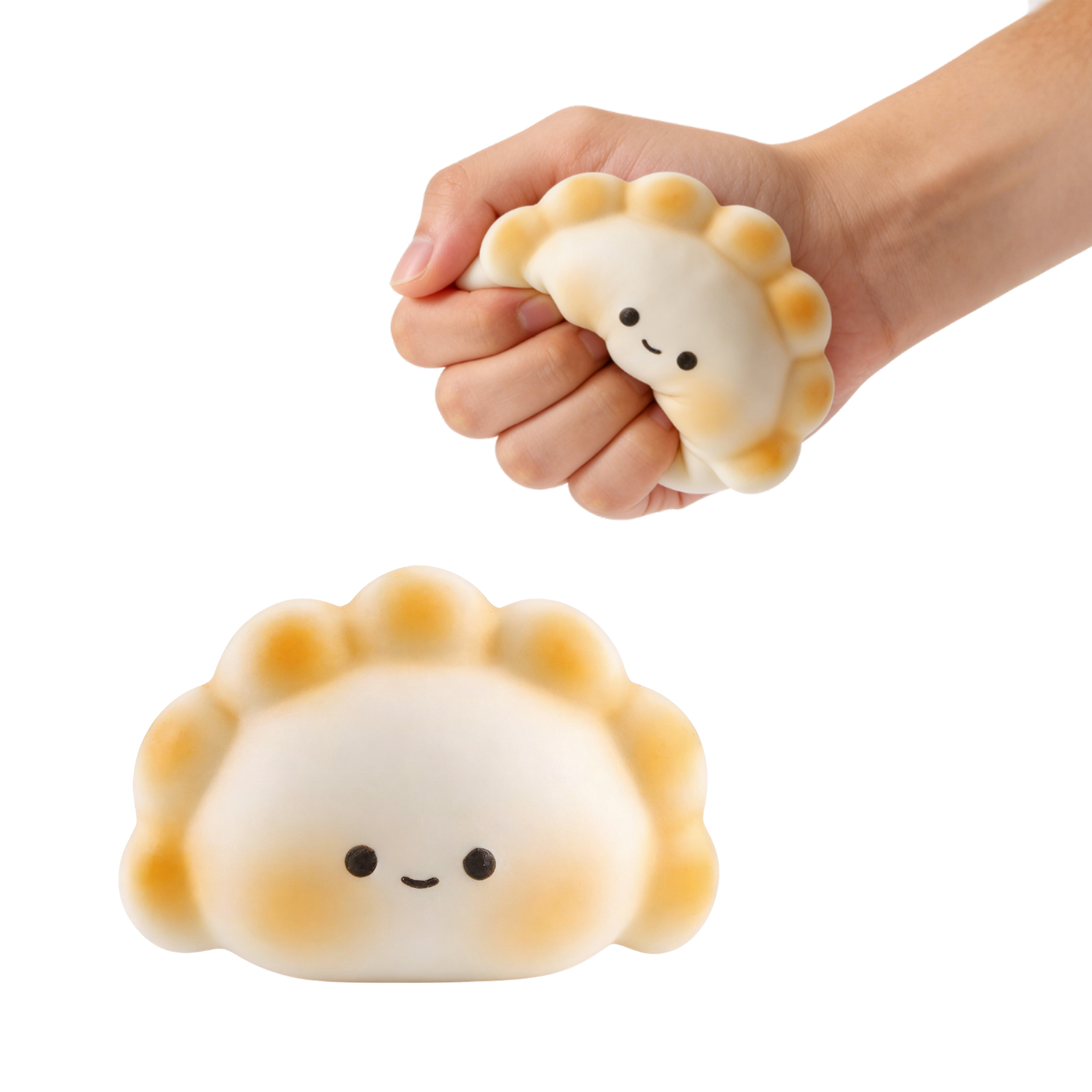 (Yellow) Cute Dumpling Squishy Toy Cartoon Shaped Soft Comfortable Hand Feel Daily Fun Stress Relief Pastime Plaything