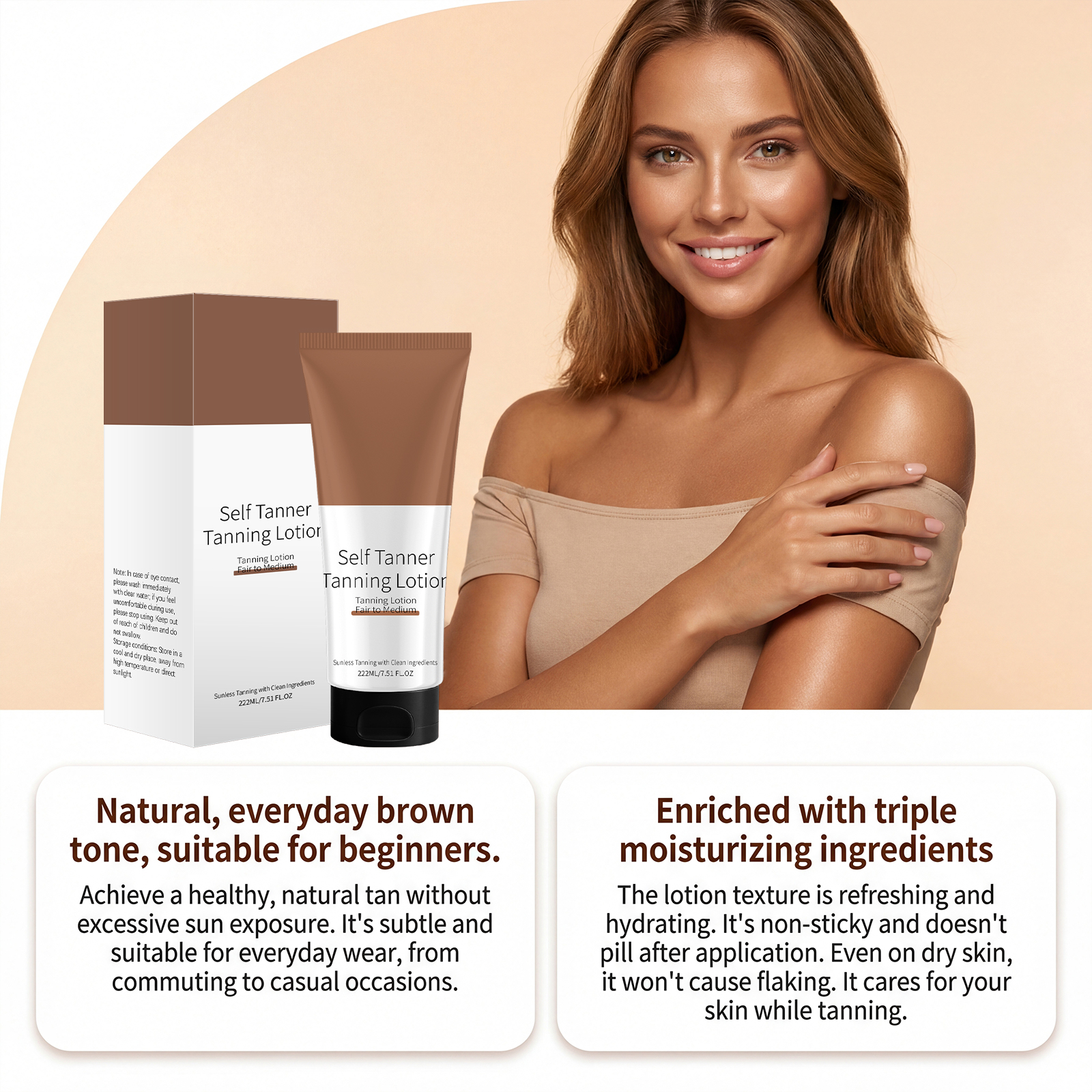 Tanning Skin Lotion Zero One Light Non Sticky Glossy Hydrating Outdoor Body Smear Cream Care Moisturizing Gentle