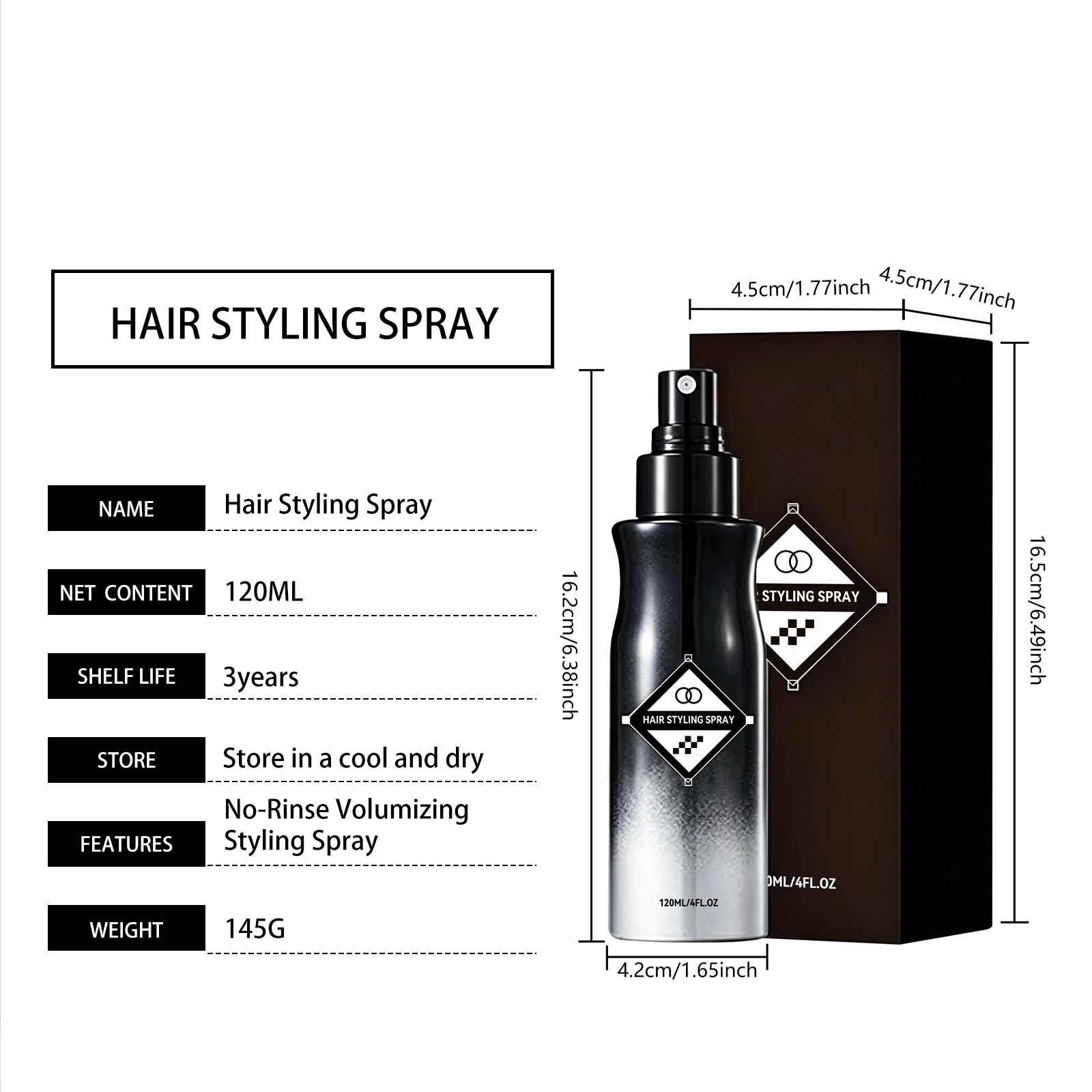 No Rinse Volumizing Styling Spray Natural Fluffy Soft Shiny Easy Manageable Human Hair Tresses Locks