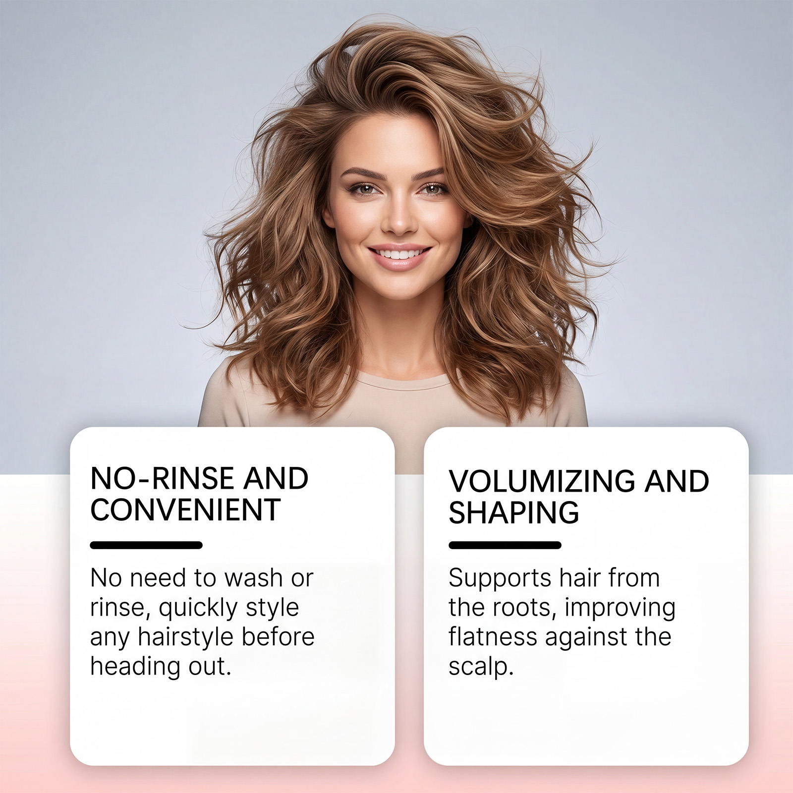 No Rinse Volumizing Styling Spray Natural Fluffy Soft Shiny Easy Manageable Human Hair Tresses Locks