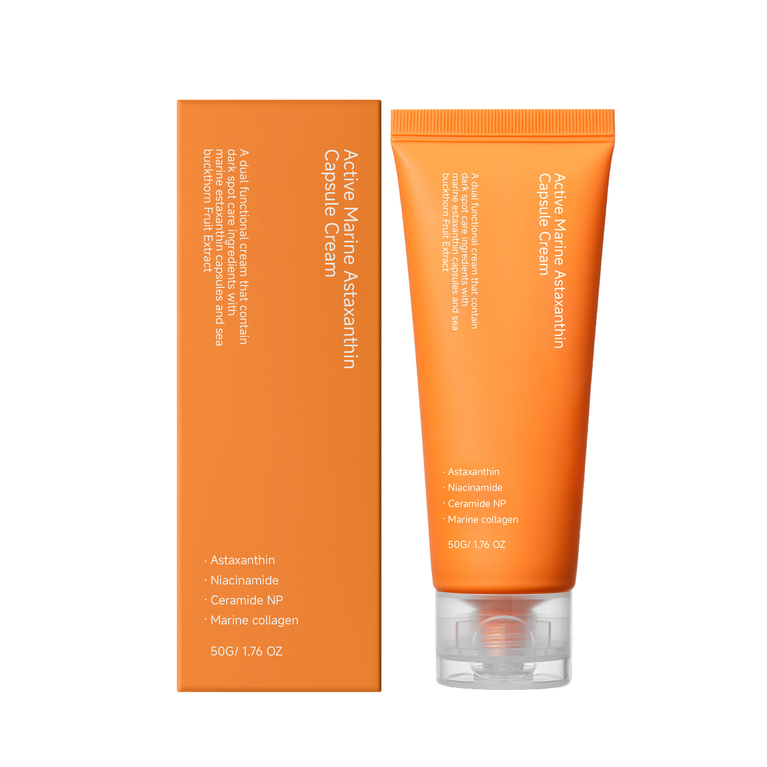 Astaxanthin Capsule Facial Cream Brighten Soft Smooth Delicate Comfort Light Absorb Skin Care Lotion Beauty Daily