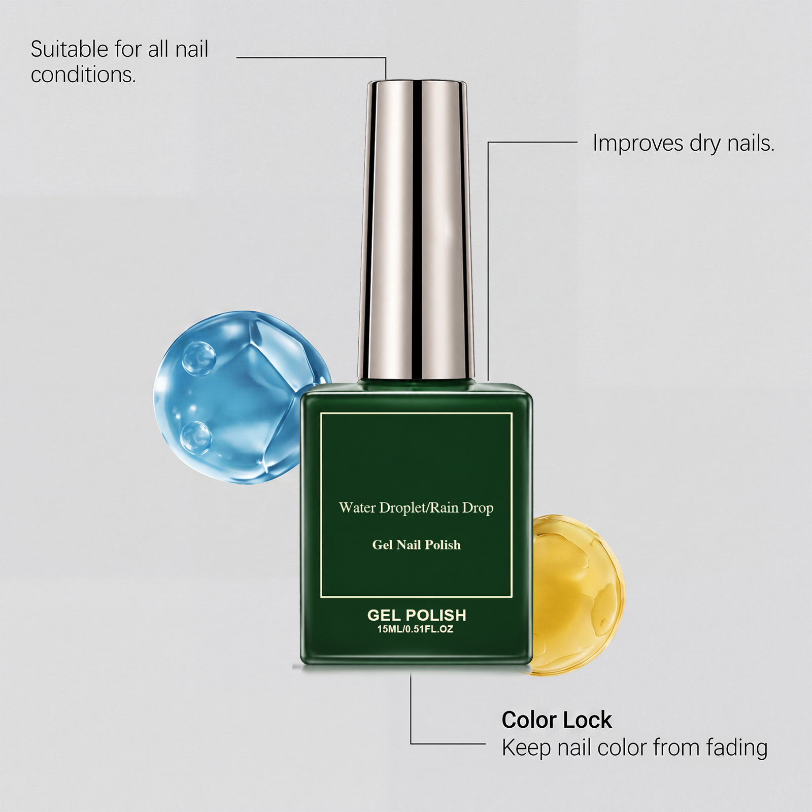 Drop Gel Nail Polish Long Lasting No Fade Quick Dry Formula Decorate Bright Nail Surface Daily Manicure Tools