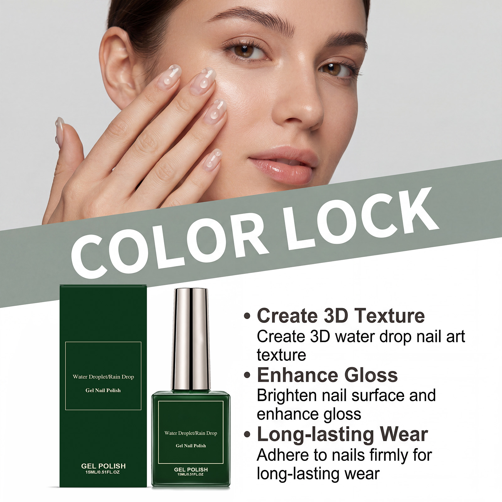 Drop Gel Nail Polish Long Lasting No Fade Quick Dry Formula Decorate Bright Nail Surface Daily Manicure Tools