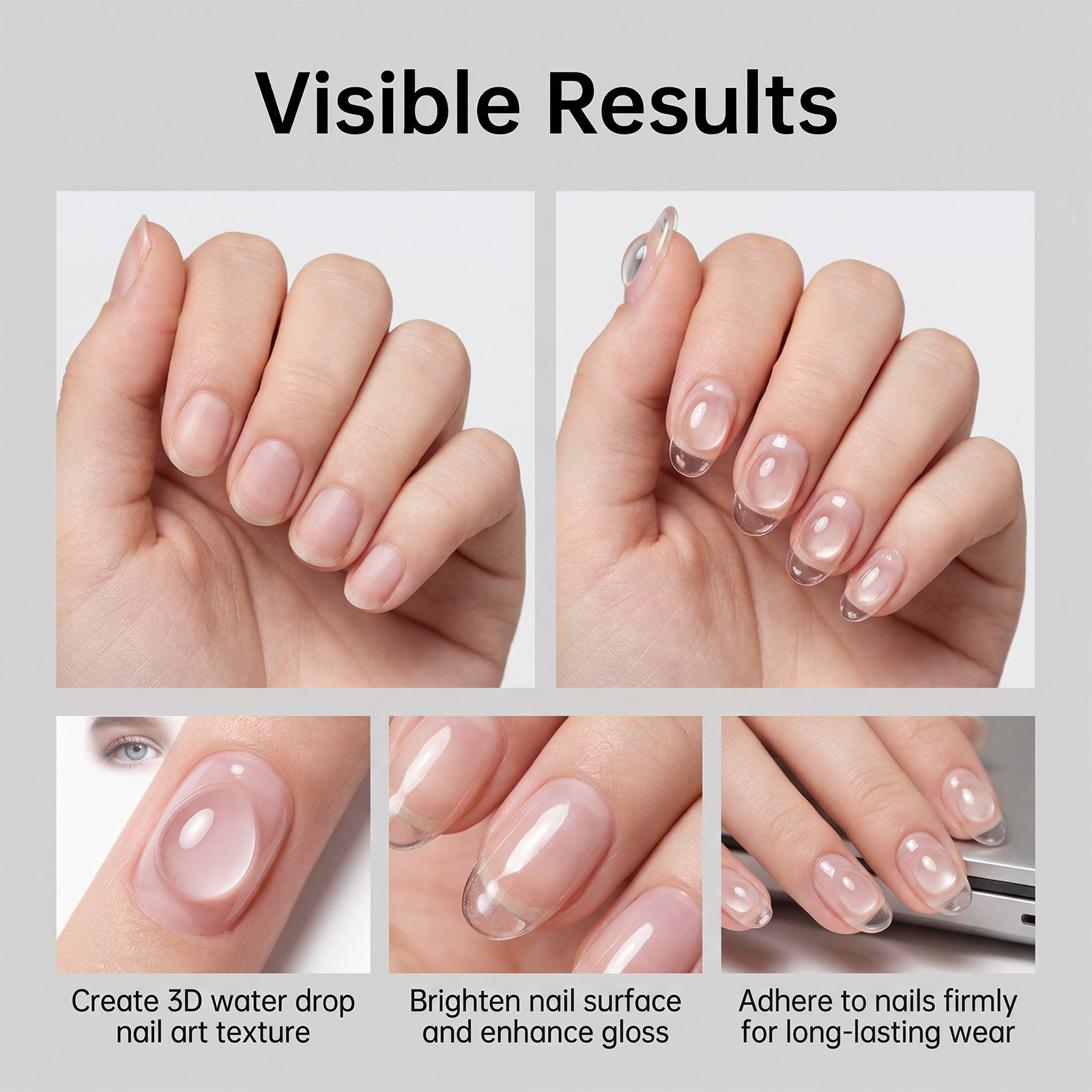 Drop Gel Nail Polish Long Lasting No Fade Quick Dry Formula Decorate Bright Nail Surface Daily Manicure Tools