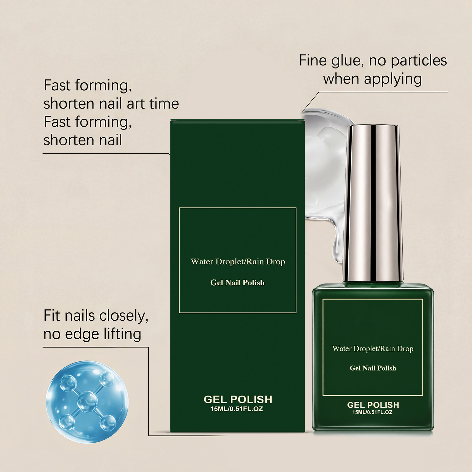 Drop Gel Nail Polish Long Lasting No Fade Quick Dry Formula Decorate Bright Nail Surface Daily Manicure Tools
