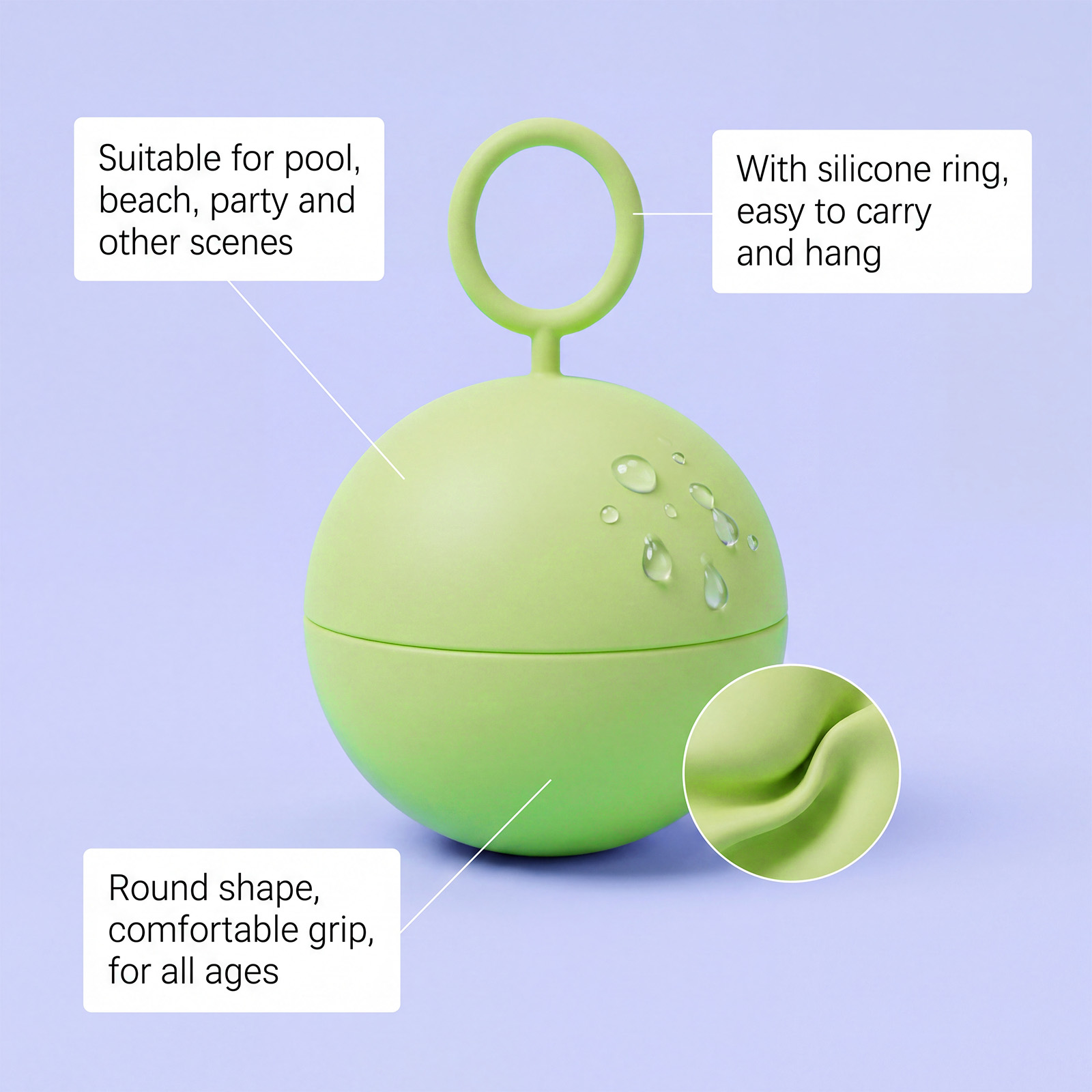(Rose Red) Silicone Ring Water Ball Toy Summer Water Play Reusable Fun Beach Pool Water Fight Universal For All Scenes