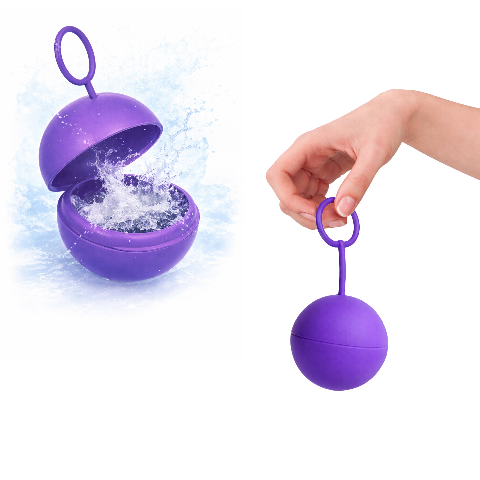 (Rose Red) Silicone Ring Water Ball Toy Summer Water Play Reusable Fun Beach Pool Water Fight Universal For All Scenes