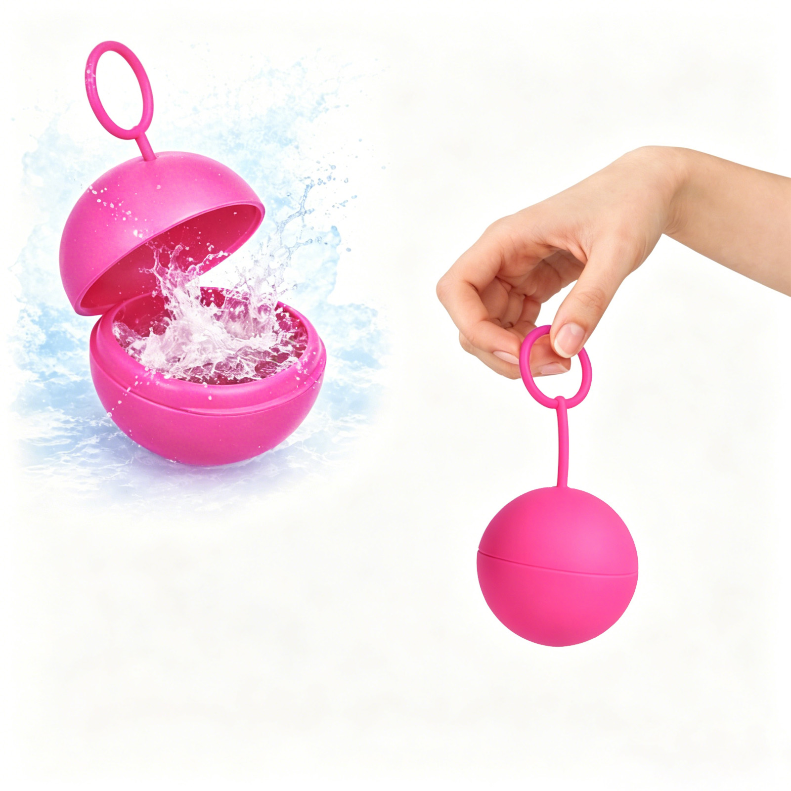 (Rose Red) Silicone Ring Water Ball Toy Summer Water Play Reusable Fun Beach Pool Water Fight Universal For All Scenes