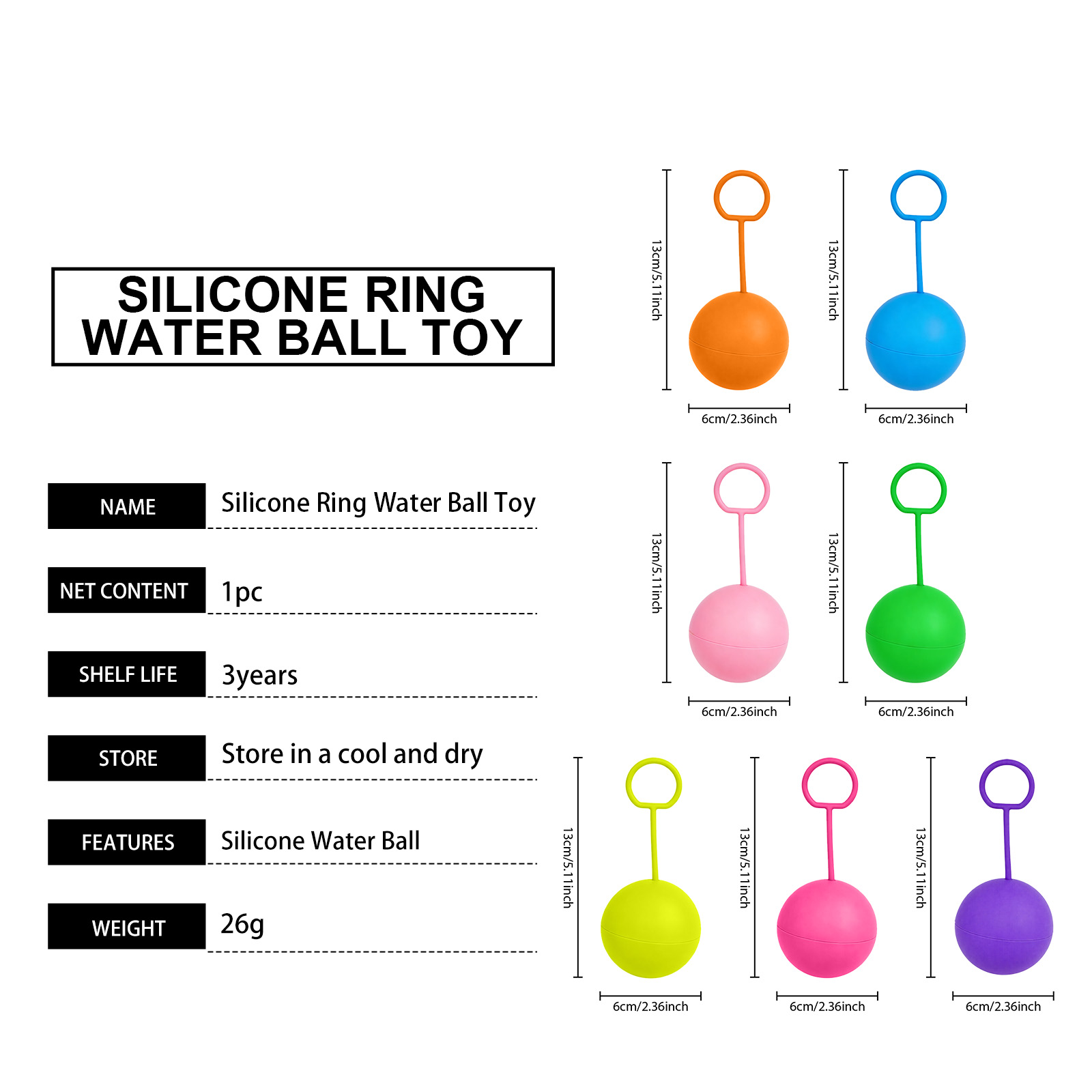(Rose Red) Silicone Ring Water Ball Toy Summer Water Play Reusable Fun Beach Pool Water Fight Universal For All Scenes